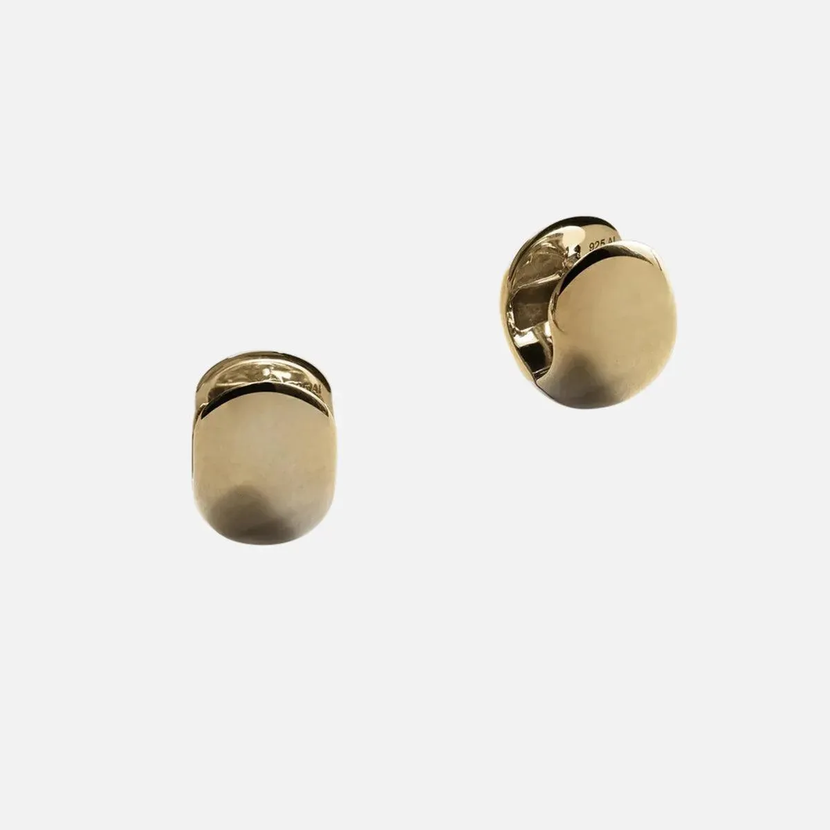Cigar Band Hoop Earrings, Gold Plated, Large