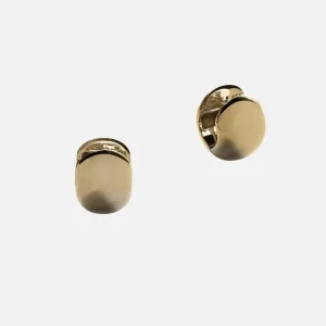 Cigar Band Hoop Earrings, Gold Plated, Small
