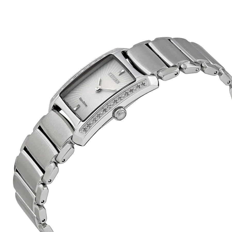 Citizen Euphoria Eco-Drive White Diamond Bezel Stainless Steel Ladies Watch EG2960-57A