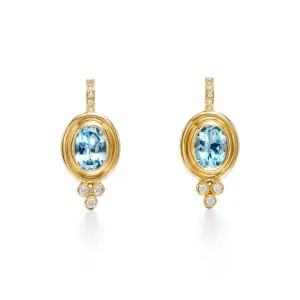 CLASSIC AQUAMARINE & DIAMOND EARRINGS