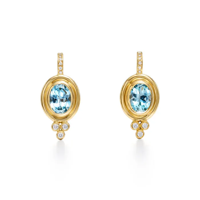 CLASSIC AQUAMARINE & DIAMOND EARRINGS