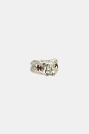 Clinging Ring with Lab Rubies