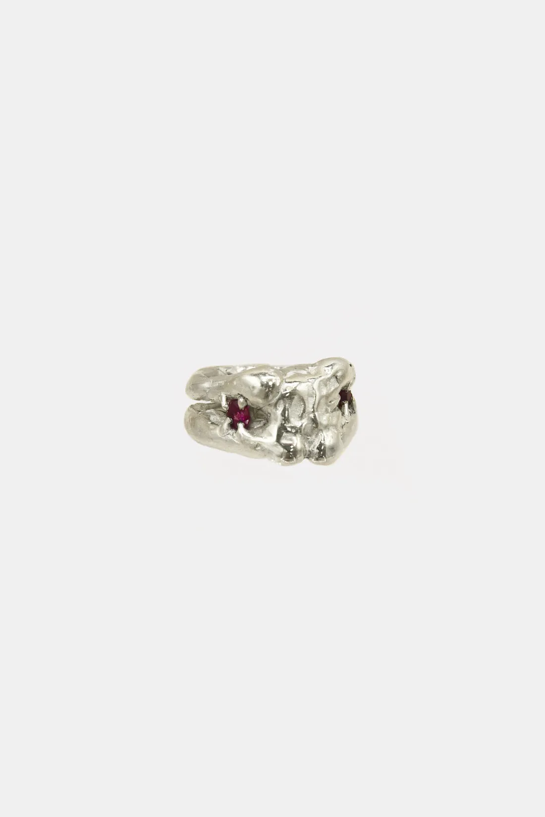 Clinging Ring with Lab Rubies