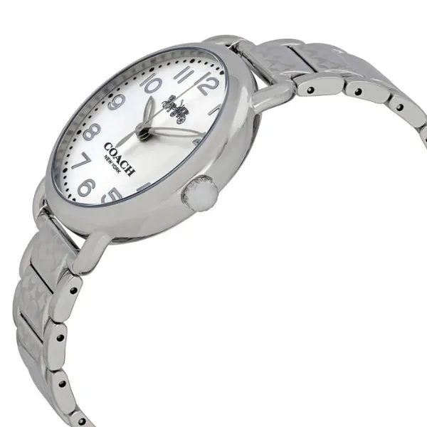 Coach Delancey Silver Stainless Steel White Dial Quartz Watch for Ladies - 14502495