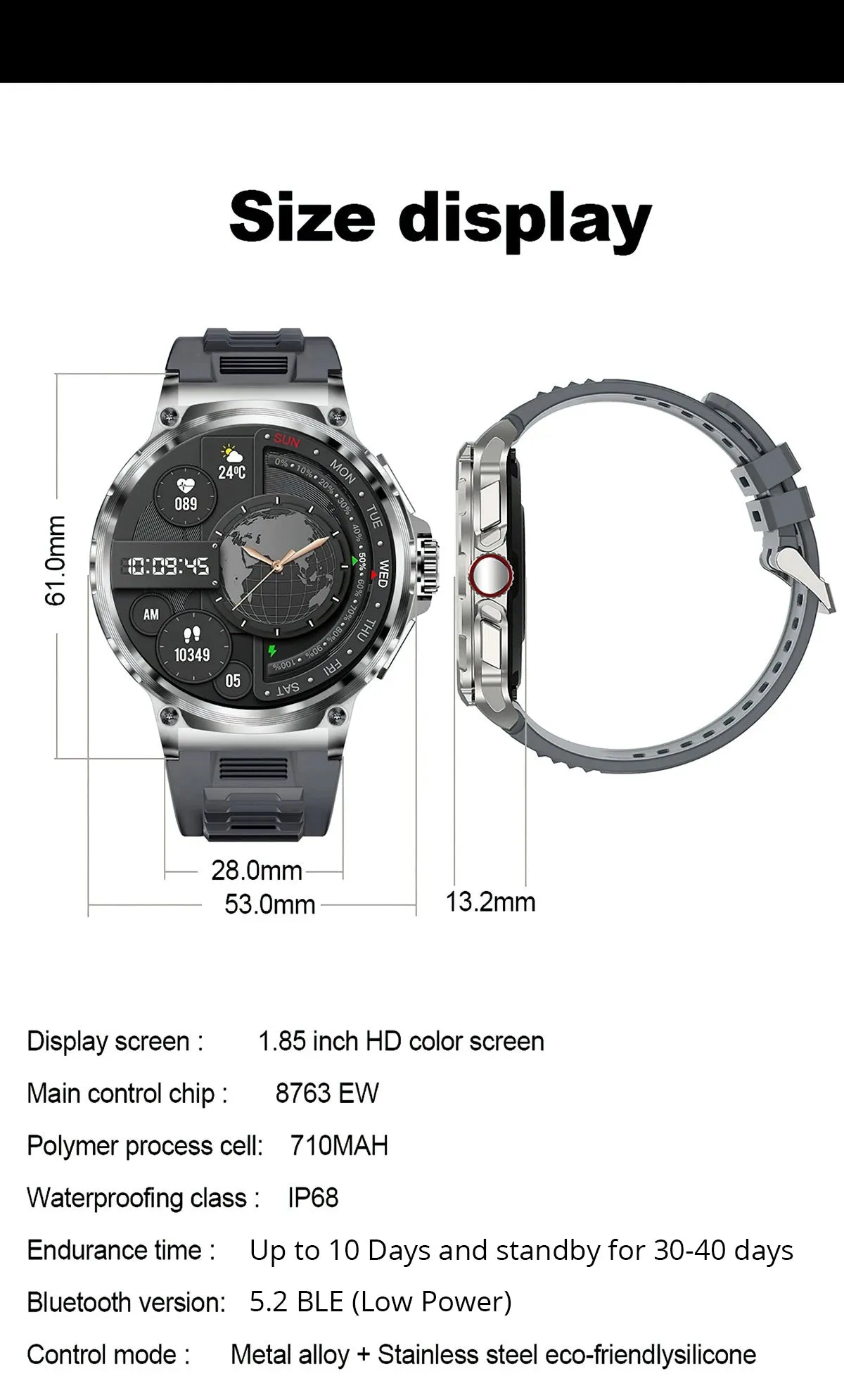 COLMI V69 1.85" Ultra HD Smart Fitness Watch
