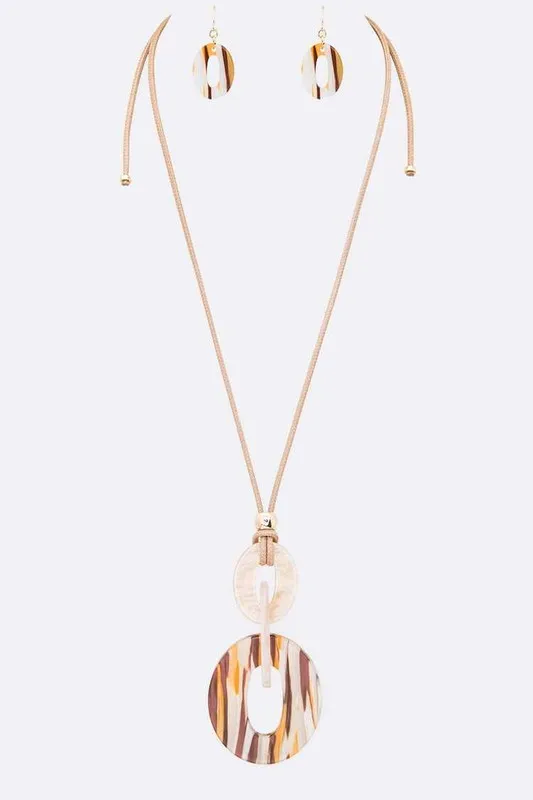 Colored Resin Statement Pendant Necklace