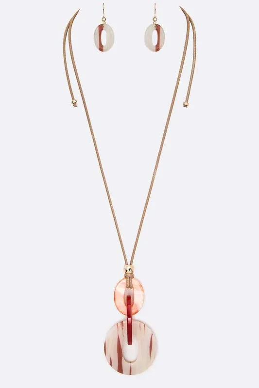 Colored Resin Statement Pendant Necklace