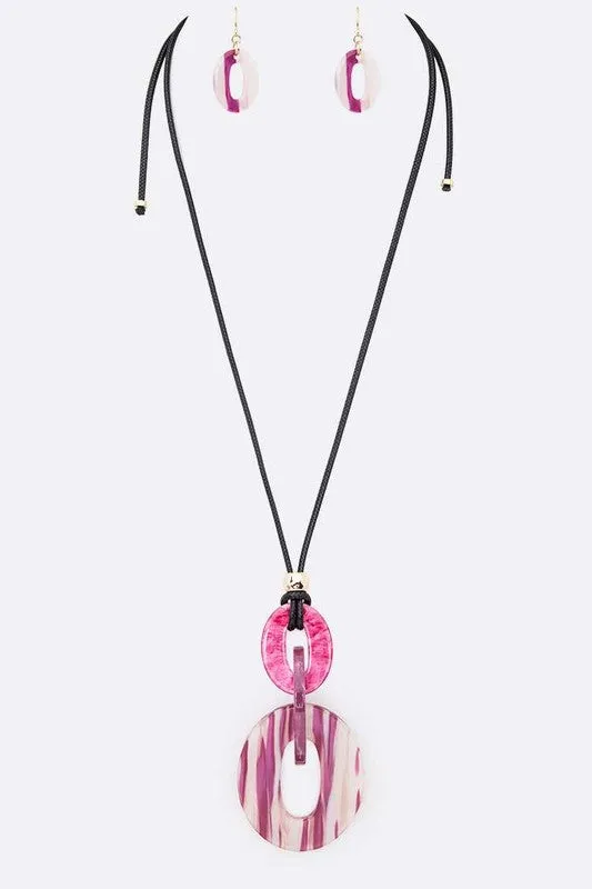 Colored Resin Statement Pendant Necklace