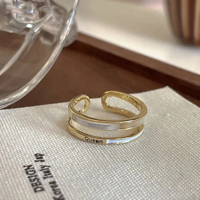 Colorful Drip Glaze Open Ring For Women Fashion Retro Geometric Gold Color Metal Rings Exquisite Jewelry Gifts For Girl