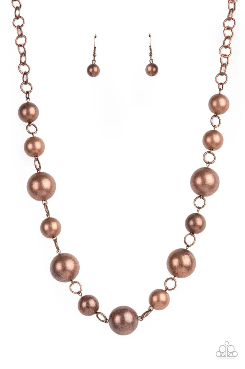 Commanding Composure Copper Paparazzi Necklace