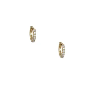 CP Collection - 12mm Diamond Huggie Hoop Earrings