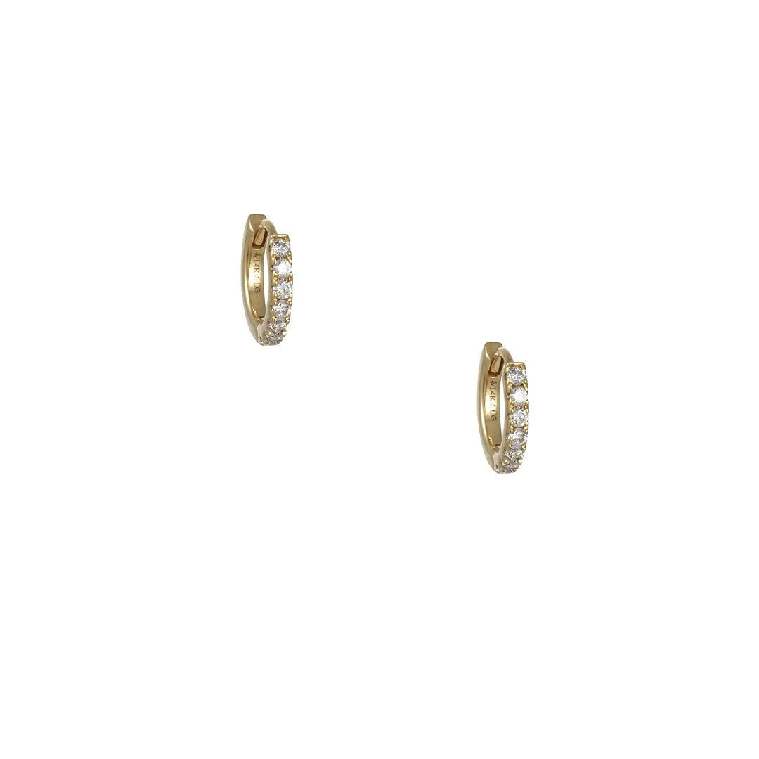 CP Collection - 12mm Diamond Huggie Hoop Earrings