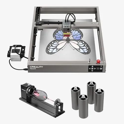 Creality 22W Laser Engraver 4-in-1 Rotary Roller Kit for Glass Tumbler Ring, 120W Power Laser Cutter and Engraver Machine, CNC Laser Engraving