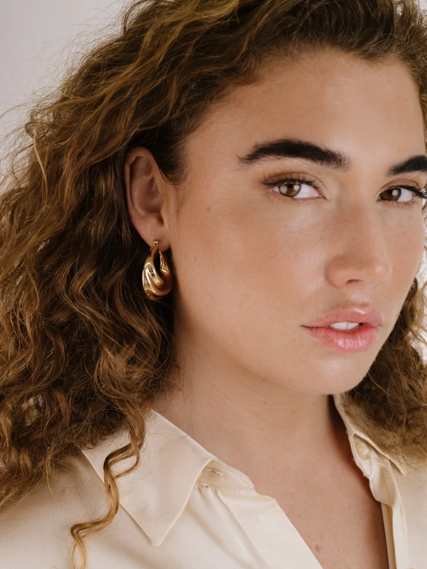 Crescent Swirl Hoop Earrings