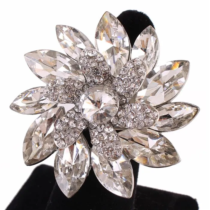 Crystal Chunky Flower Ring