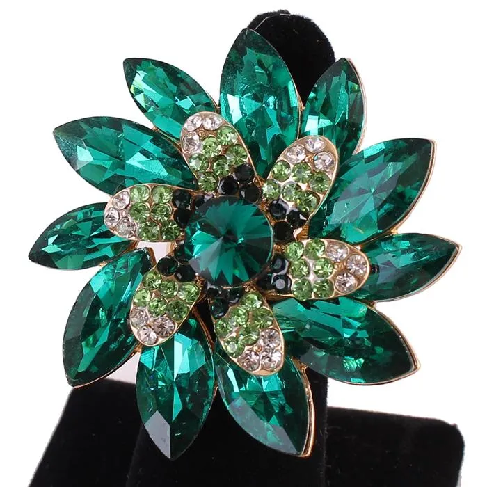 Crystal Chunky Flower Ring