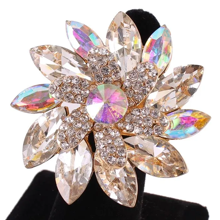 Crystal Chunky Flower Ring
