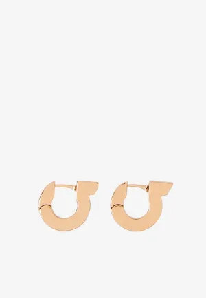Crystal Embellished Gancini Hoop Earrings