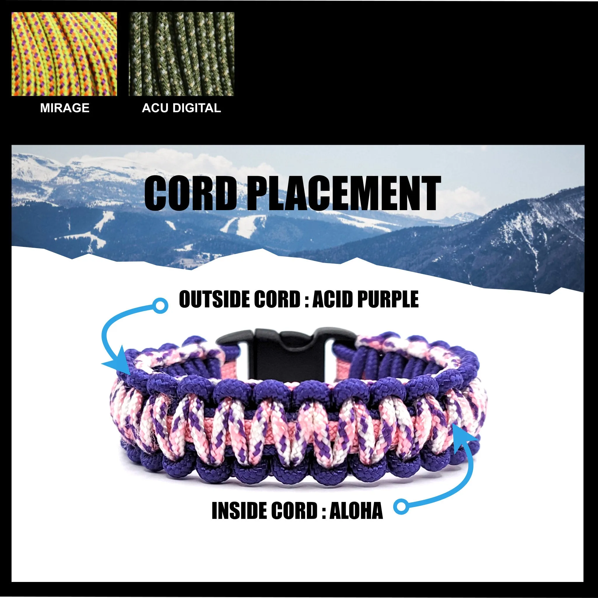 Custom Engraved 275 Paracord Bracelet – Ideal for Kids and Adults