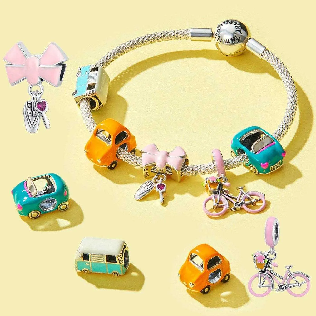 Cycolinks 925 Sterling Silver Camper Van Charm