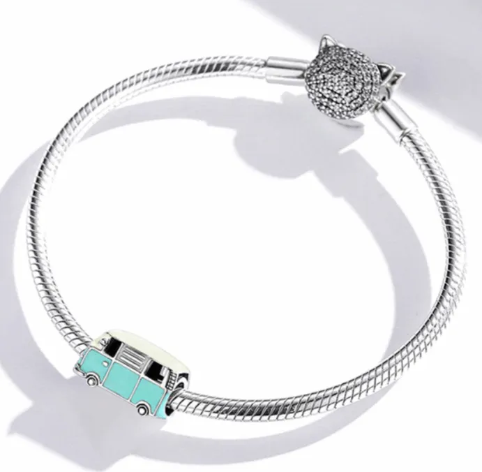 Cycolinks 925 Sterling Silver Camper Van Charm