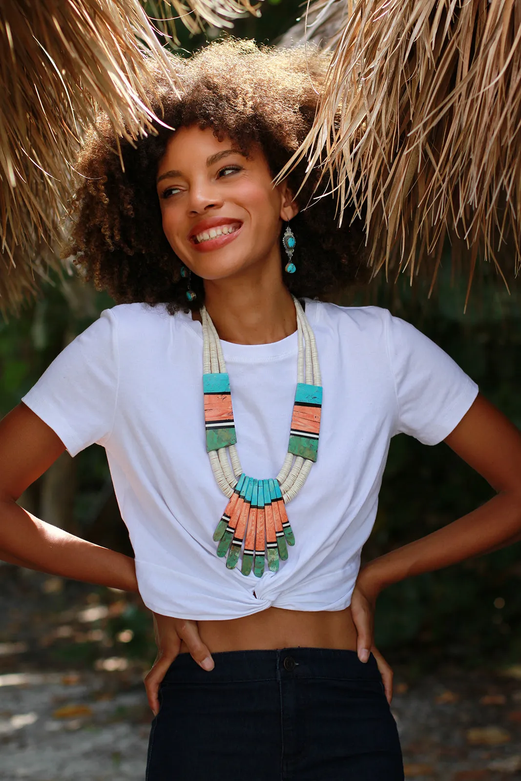 Delbert Crispin Santo Domingo Inlay Statement Necklace