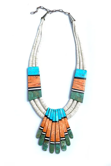 Delbert Crispin Santo Domingo Inlay Statement Necklace