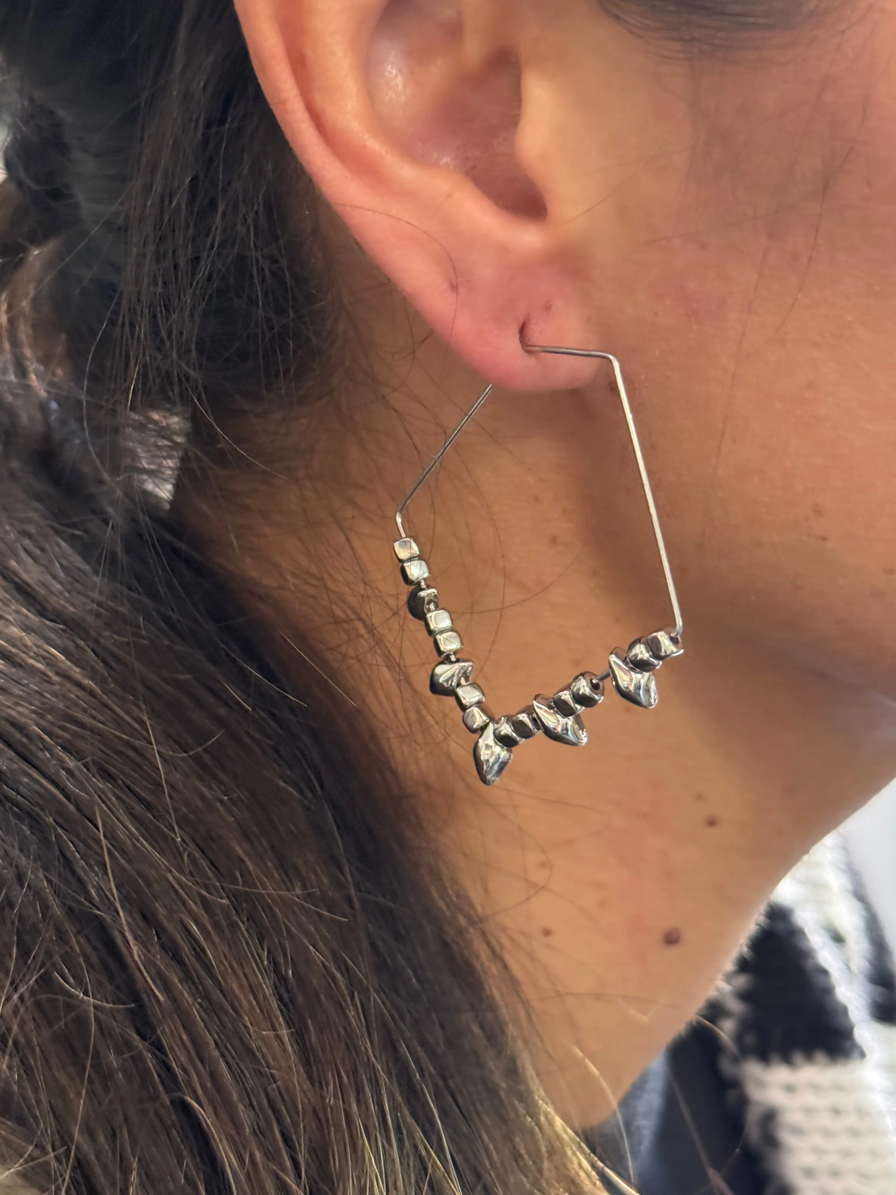Delicate Silver Spiked Earring