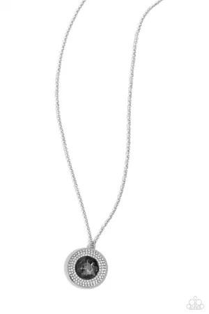 Demanding Director - Silver - Oversized Gem Paparazzi Long Necklace