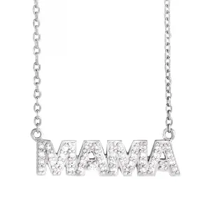 Diamond MAMA necklace in 14k white gold