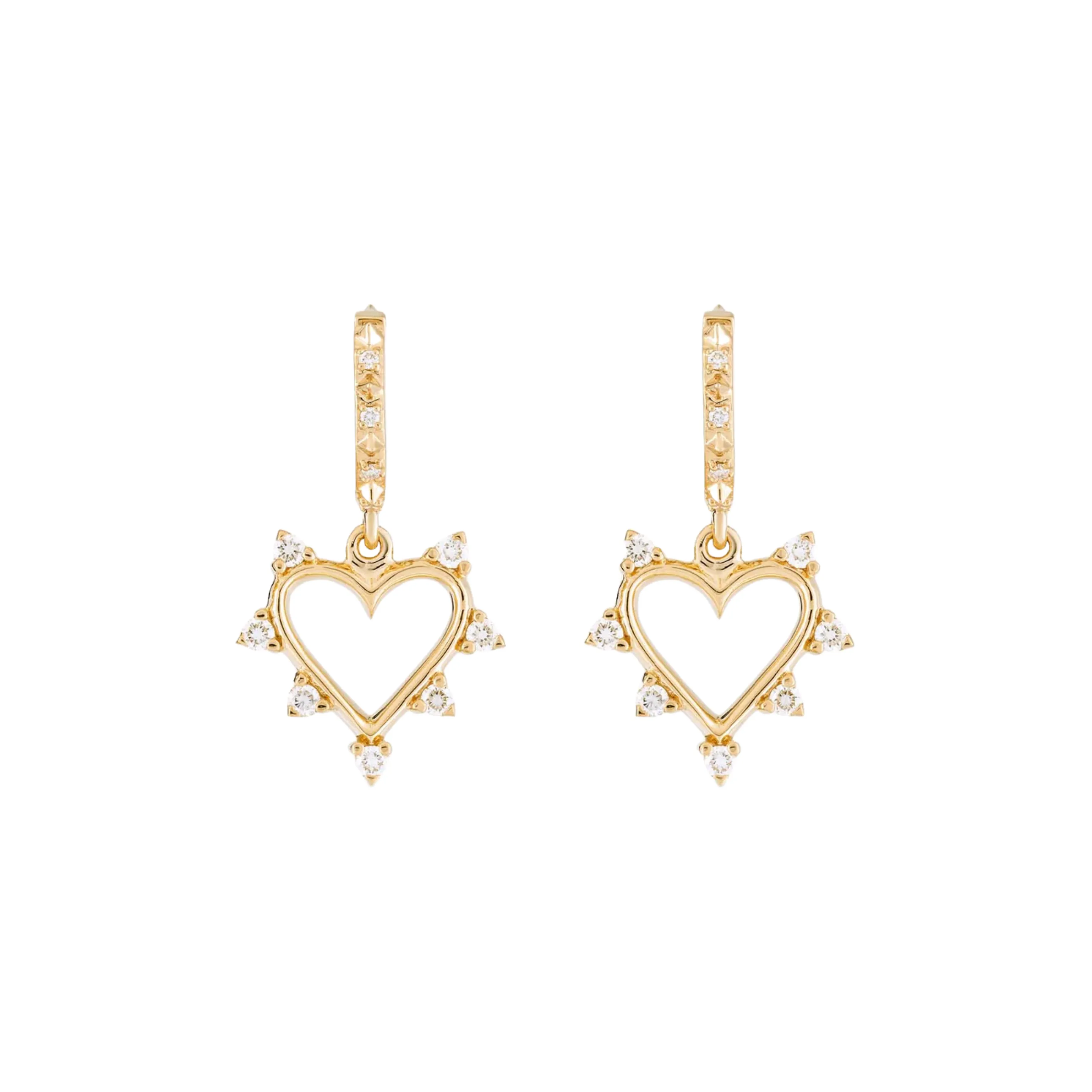 Diamond Open Heart Earrings
