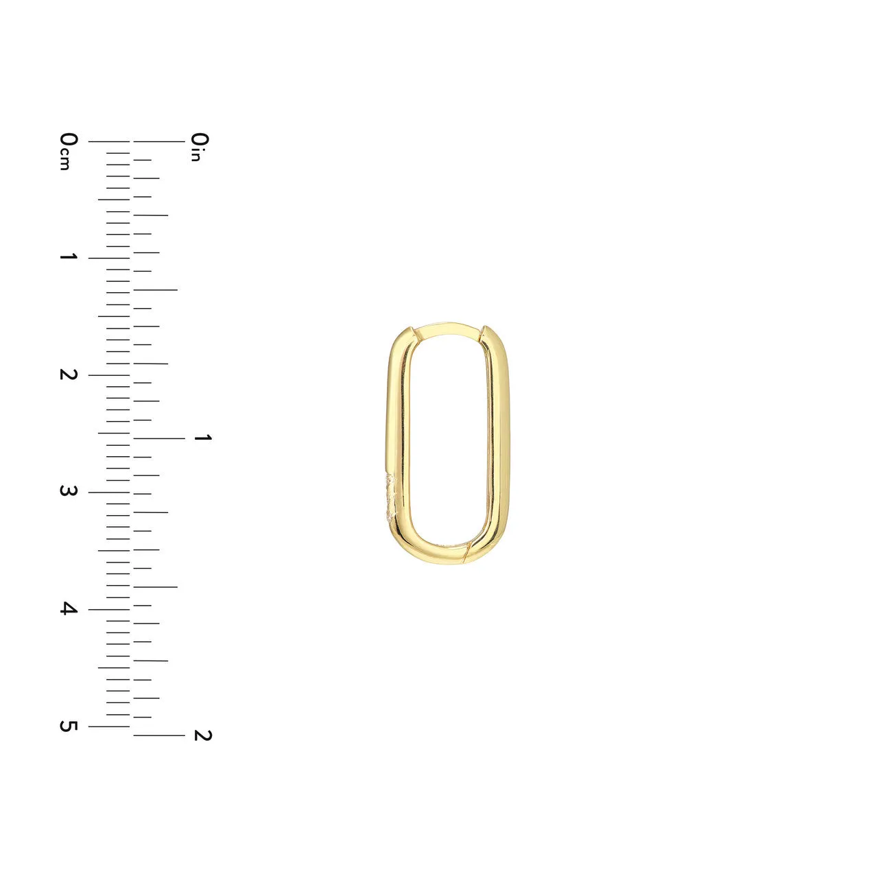 Diamond Paper Clip Hoop Earrings