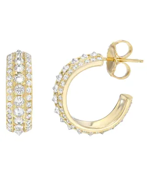 Diamond Spiked Hoop Earrings