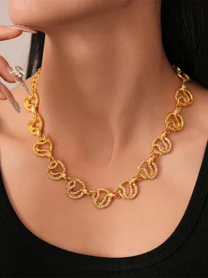 Diamond-studded Snake Clavicle Chain Necklaces MSN12041