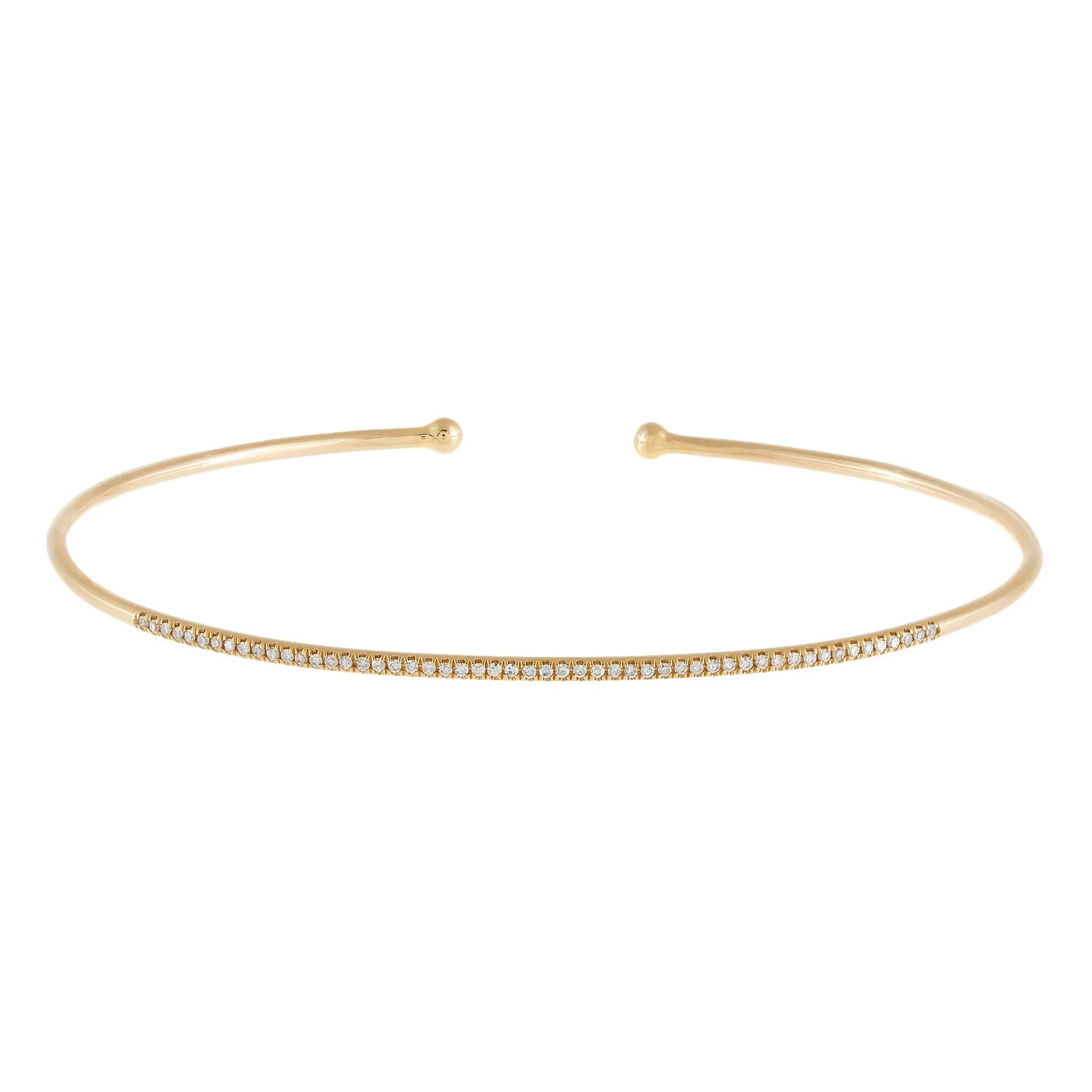 Diamond Thin Bangle 14K