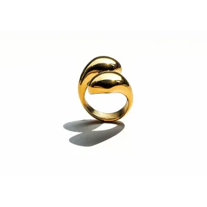 Double 18K Liquid Gold Chunky Melt Ring