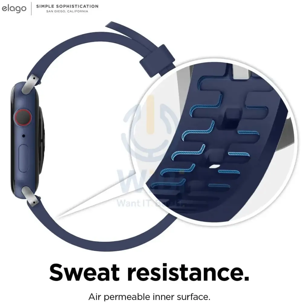 Elago Apple Watch 45/44/42mm/Ultra Premium Fluoro Rubber Strap - Jean Indigo