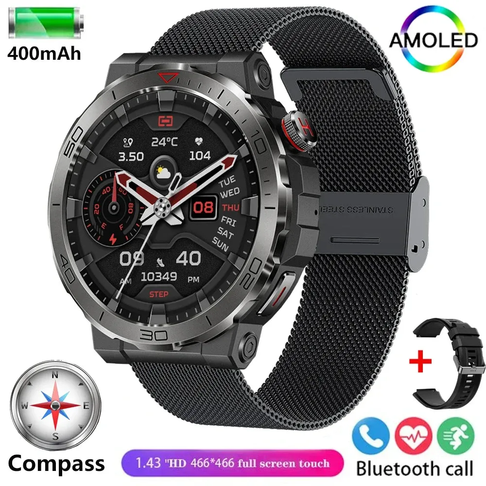 Elegance Tracker Pro SmartWatch 1.43 Amoled GPS Smart watches for men Bluetooth call Compass Sports Smartwatch For Android IOS Fitness Tracker