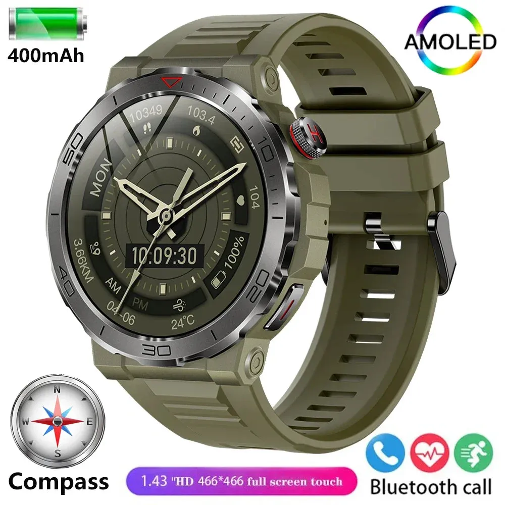 Elegance Tracker Pro SmartWatch 1.43 Amoled GPS Smart watches for men Bluetooth call Compass Sports Smartwatch For Android IOS Fitness Tracker