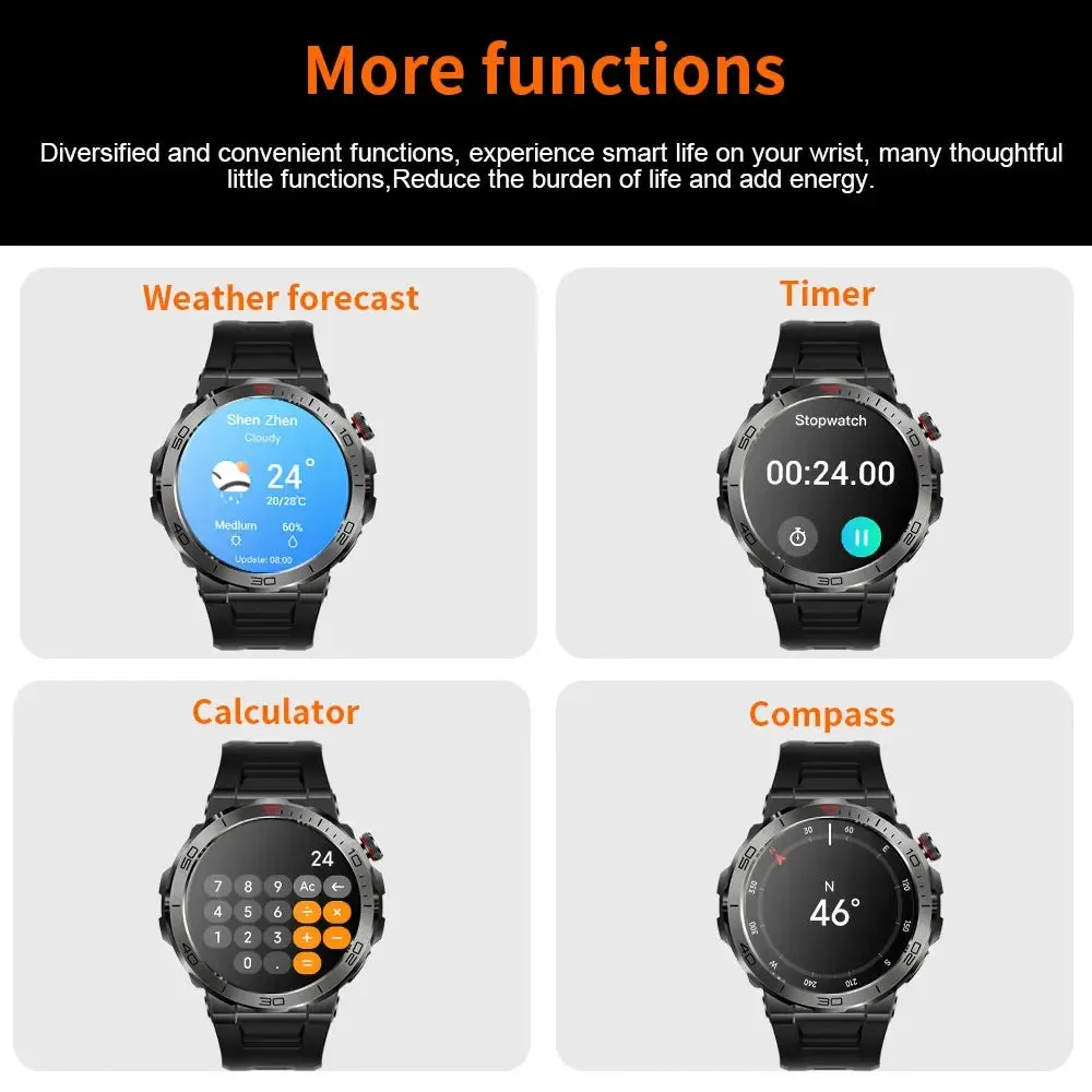 Elegance Tracker Pro SmartWatch 1.43 Amoled GPS Smart watches for men Bluetooth call Compass Sports Smartwatch For Android IOS Fitness Tracker