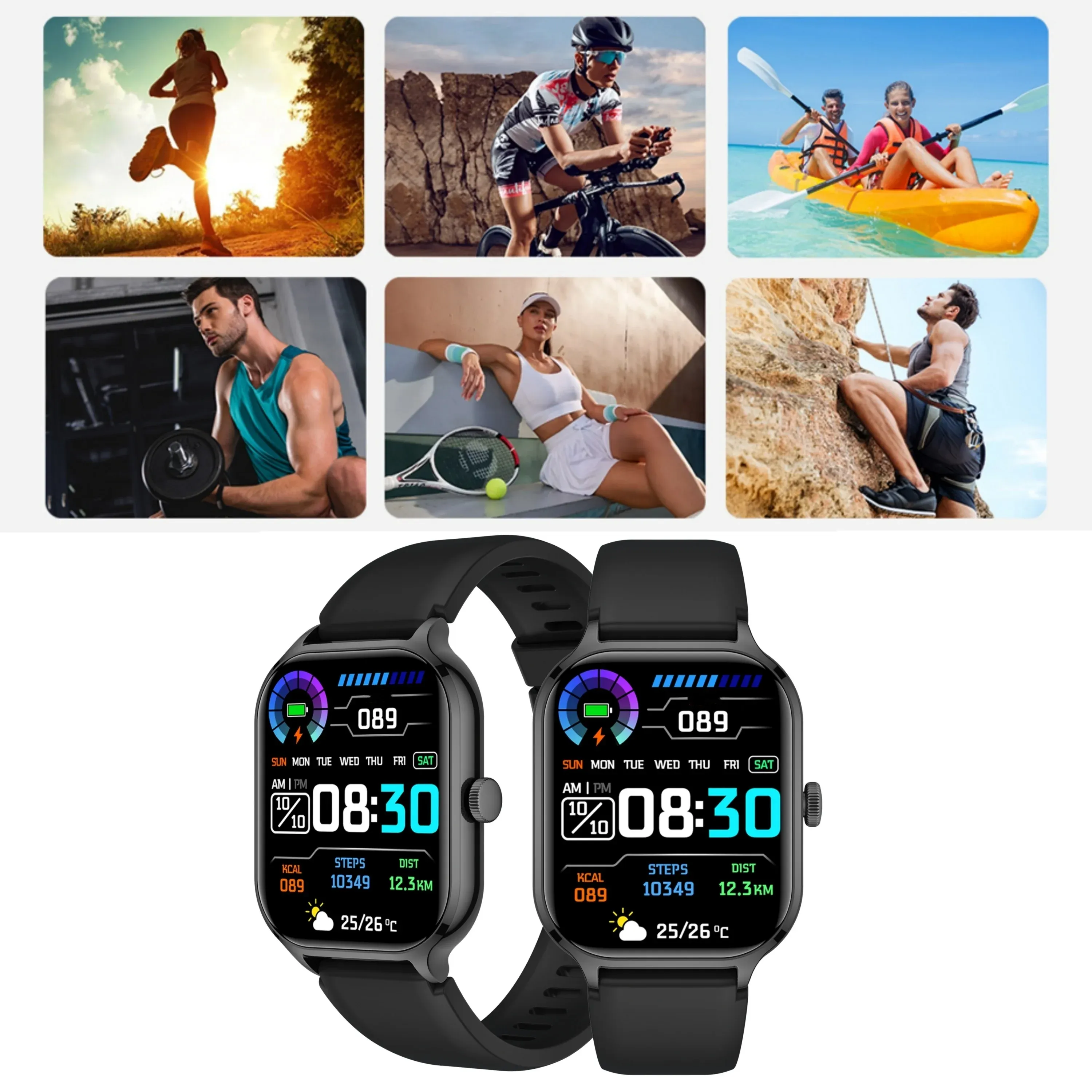 eleteoos Smart watch wireless calling/dial multi-Sport mode information reminder Various APP Reminders