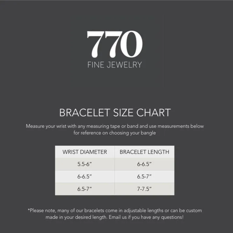 Enamel and Diamond Bubbly Initial on Thin Paper Clip Bracelet
