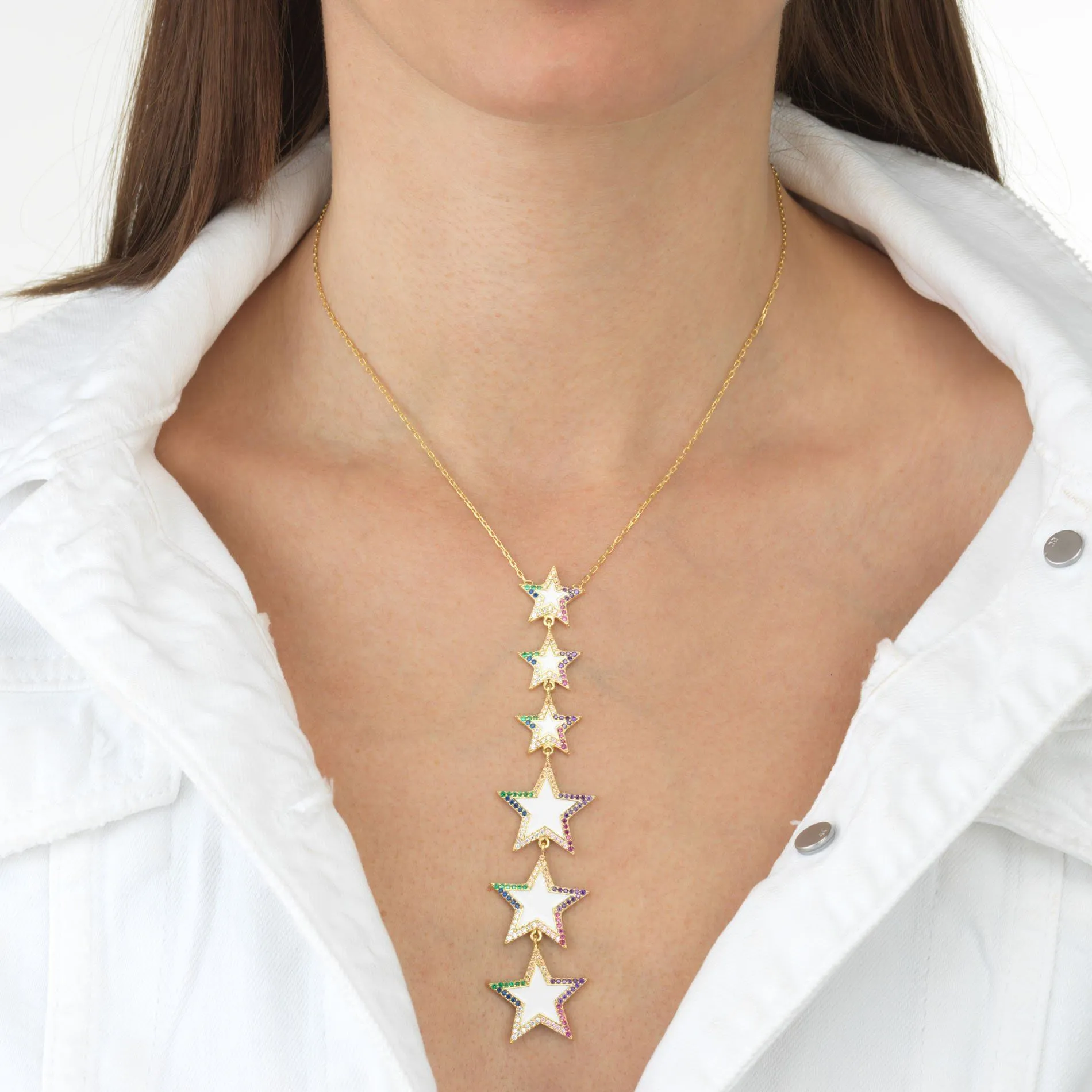 Enamel Star Lariat