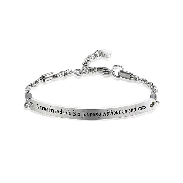 Engraved Best Friend Bangle Bracelet
