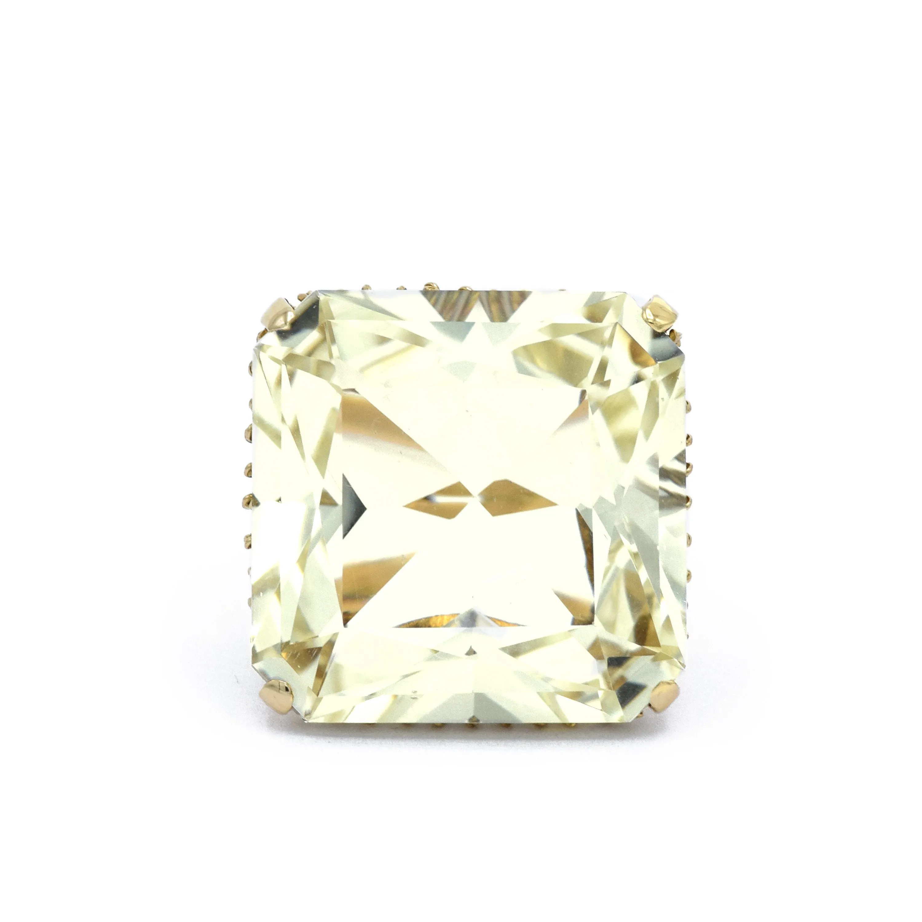 Estate Yellow Gold, Square Citrine Ring