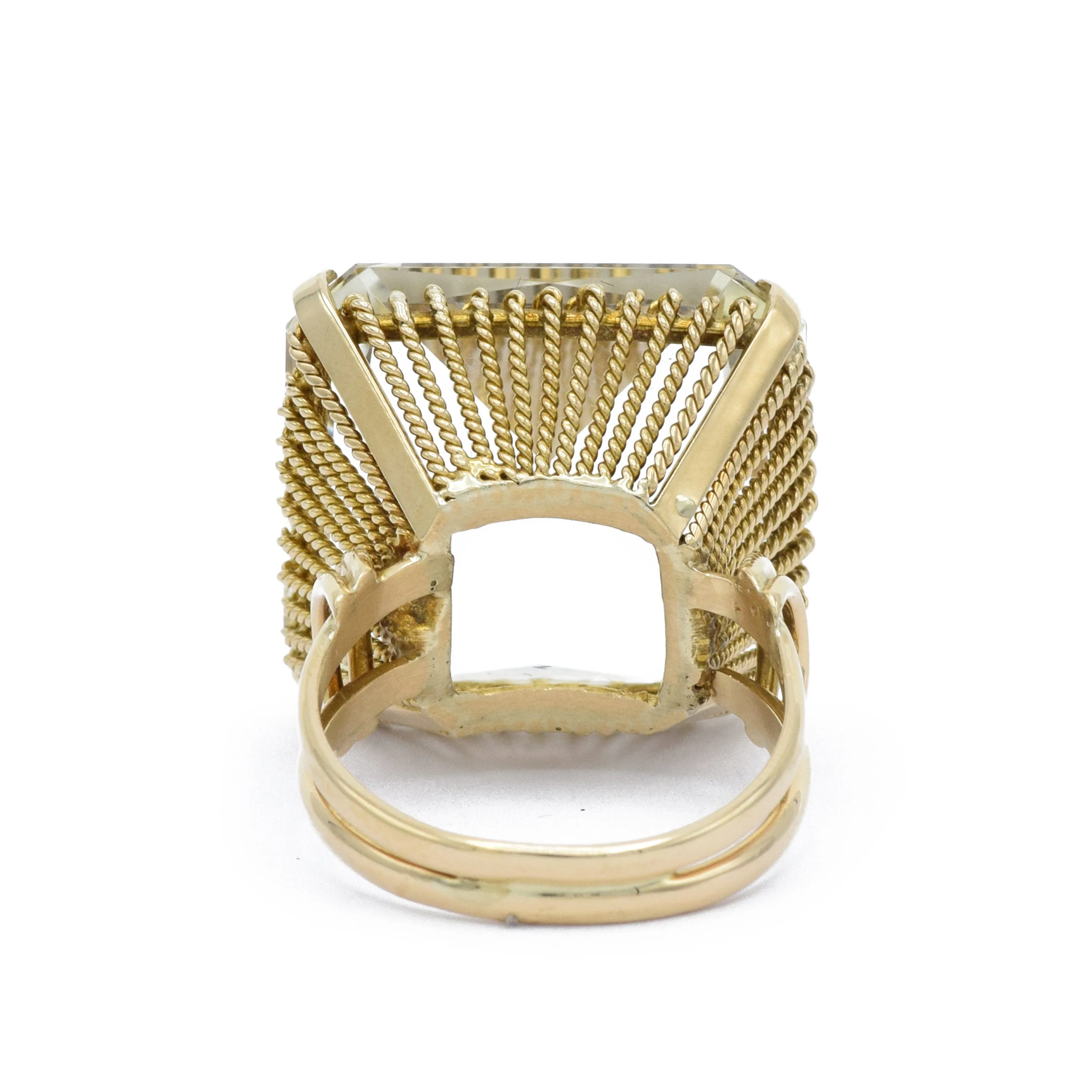 Estate Yellow Gold, Square Citrine Ring