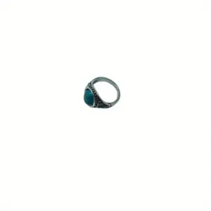 Ethnic Style Turquoise Men's Ring Ancient Silver Jewelry