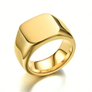 European American Titanium Steel Ring Retro Stainless Steel Plain Ring