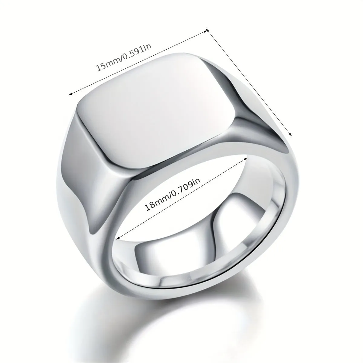 European American Titanium Steel Ring Retro Stainless Steel Plain Ring