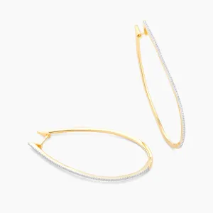 Extra Large Drop Hoop Earrings